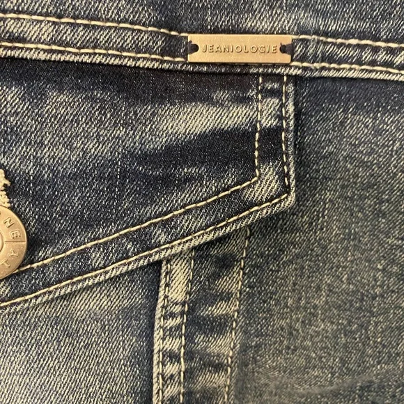 Men's Blue Denim Jacket Long XL Jeaniologie Streetwear Hip Hop - Picture 5 of 8